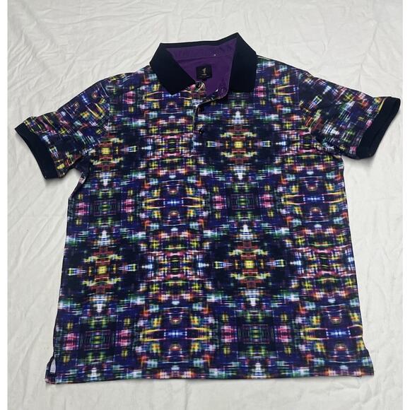 1 like no other Other - 1 Like No Other Polo Shirt Mens Size M Abstract All Over Print Golf Multicolor